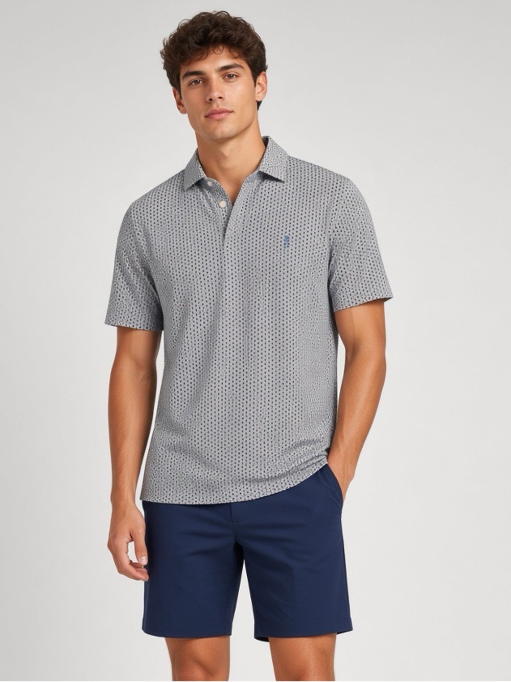 B.Draddy Sport Blue Polo Golf Shirt.‎ Men’s Large. Blue white pattern.